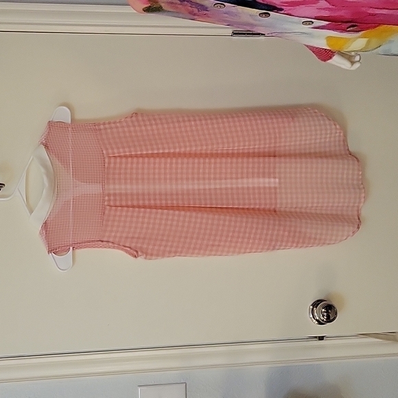 MONTEAU Anthropologie Gingham Sheer Button Down High-Low Sleeveless Blouse - Picture 6 of 10